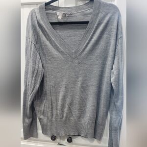 J. Crew Women's Charcoal V-Neck Sweater